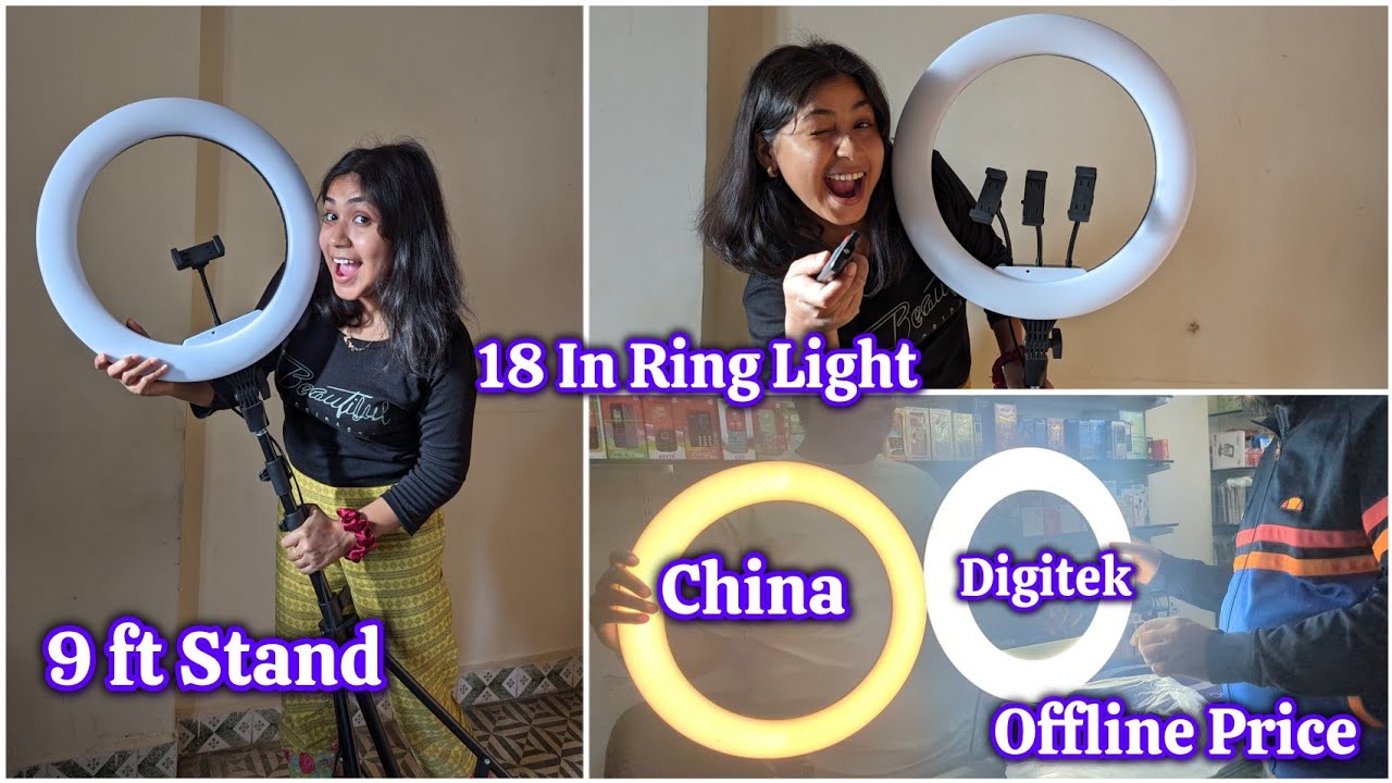 18 In Ring Light with 9Ft Digitek Stand Offline Price  Review ||Vlogging Accessories In Ahmedabad