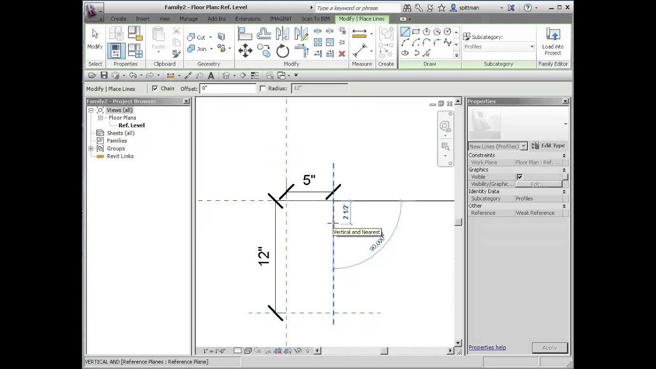 Revit:  How to create a Profile and Wall Sweep