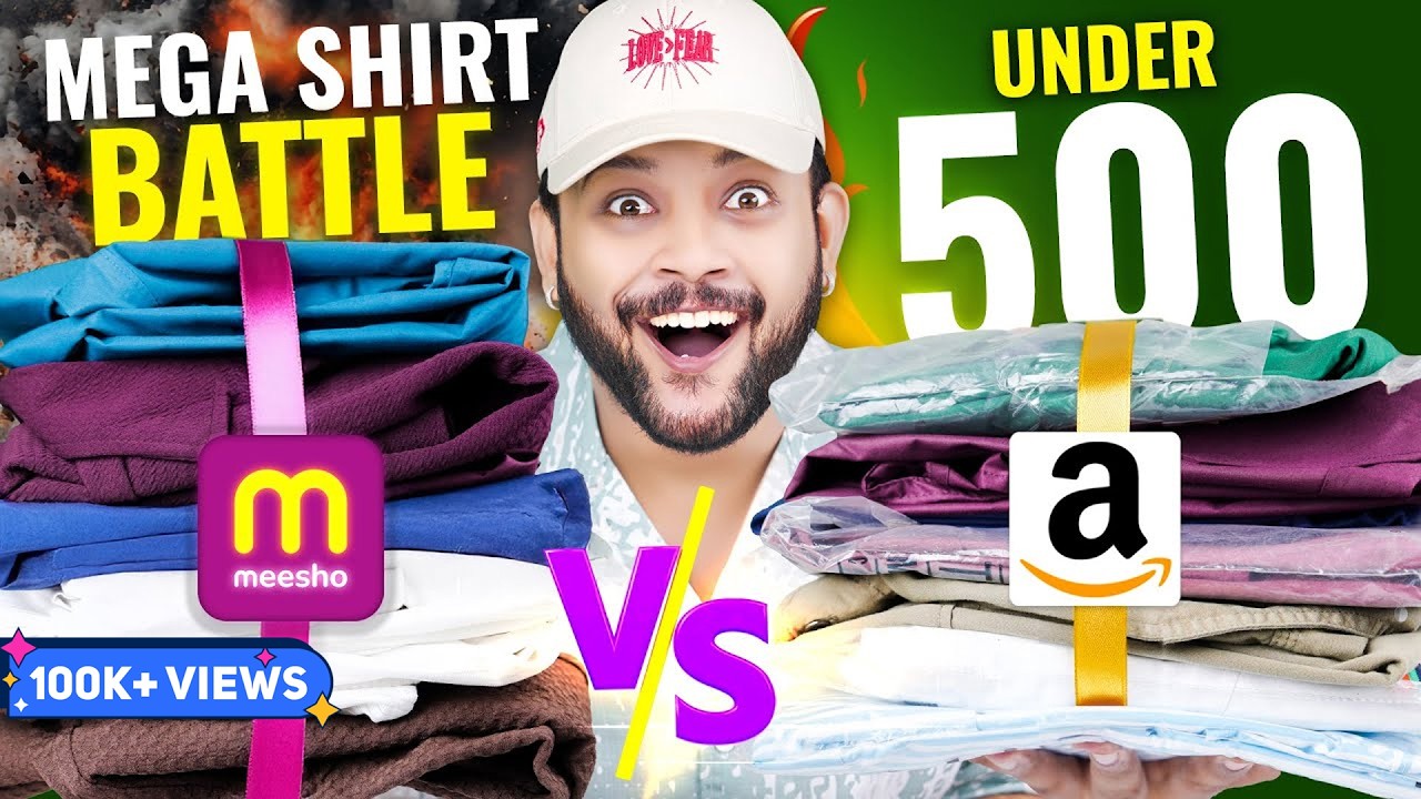 BEST BRANDED SHIRT UNDER 300-500 MEGA BATTLE 🔥 Meesho vs Amazon Shirt Haul 2025 | ONE CHANCE