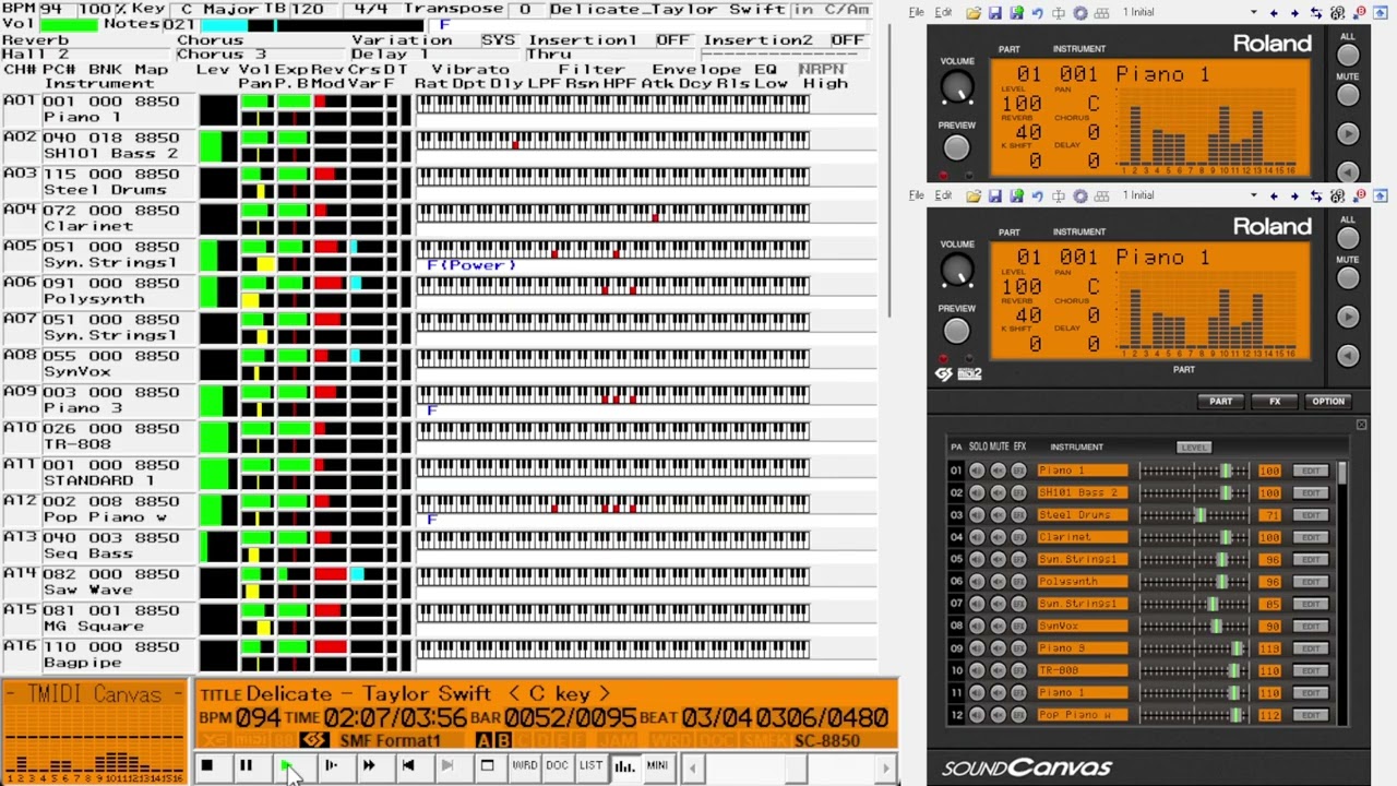【 MIDI 】  Taylor Swift - Delicate     C key       midi伴奏