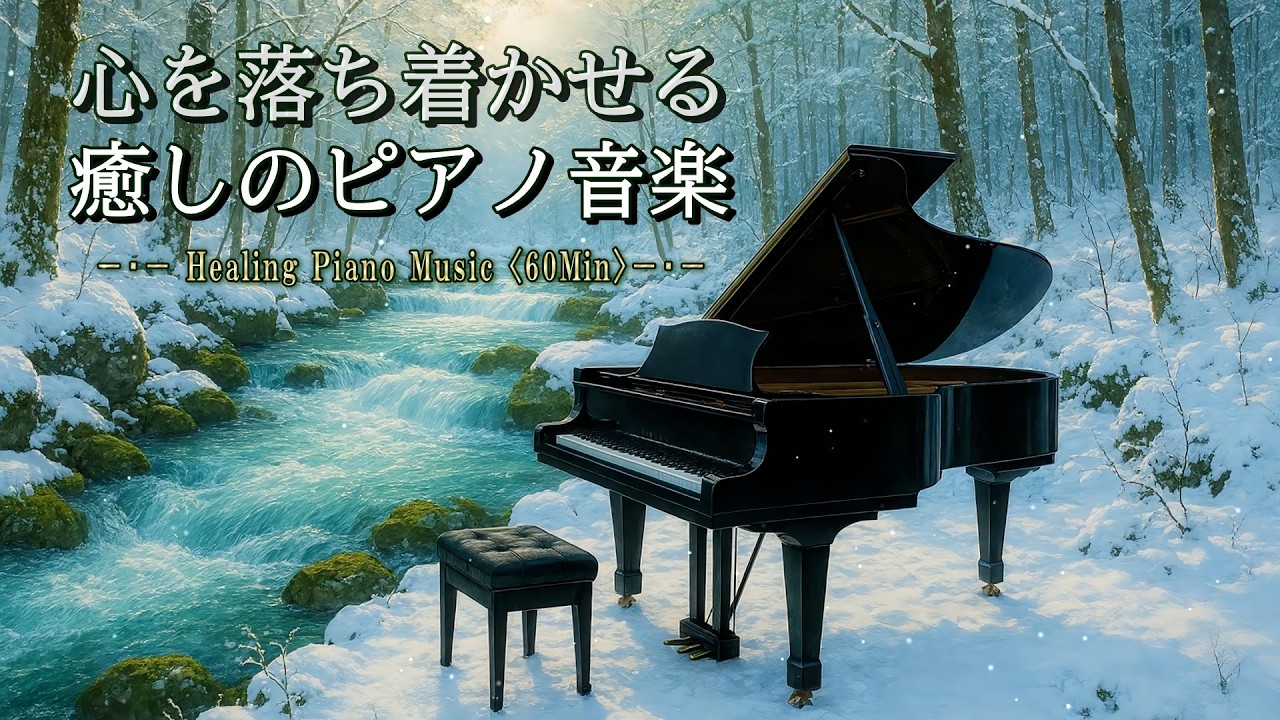 【リラックス／ピアノ】静寂の銀世界で落ち着く癒しの音楽　《 自然の中で緊張を解く1時間 》【ヒーリング／自律神経調整／睡眠BGM】【Healing Piano Music】