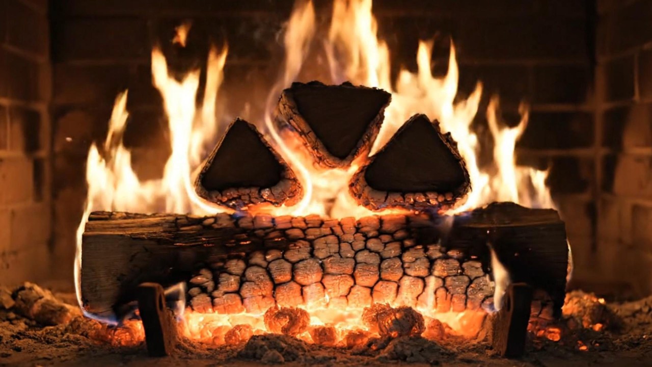 One Hour Cozy Fireplace Background Video Loop