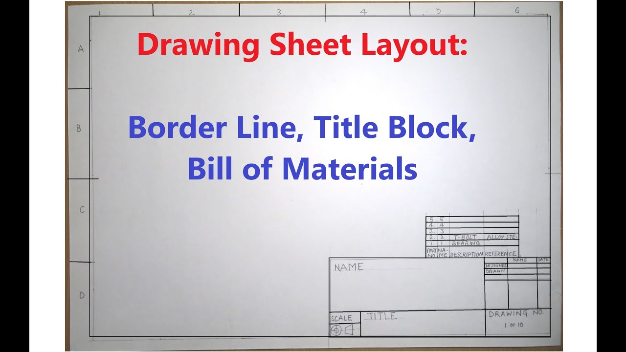 Engineering Drawing Sheet Layout