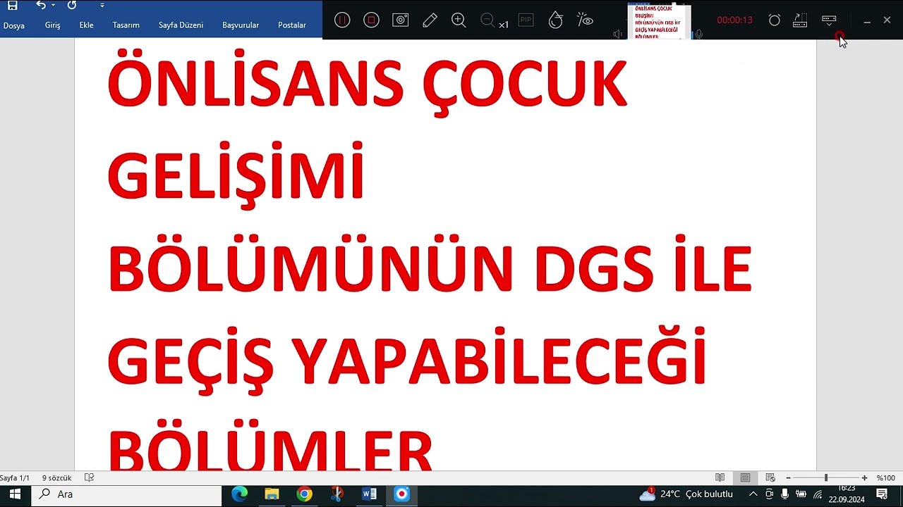 ÖNLİSANS ÇOCUK GELİŞİMİ BÖLÜMÜNÜN DGS İLE GEÇİŞ YAPABİLECEĞİ BÖLÜMLER 2025