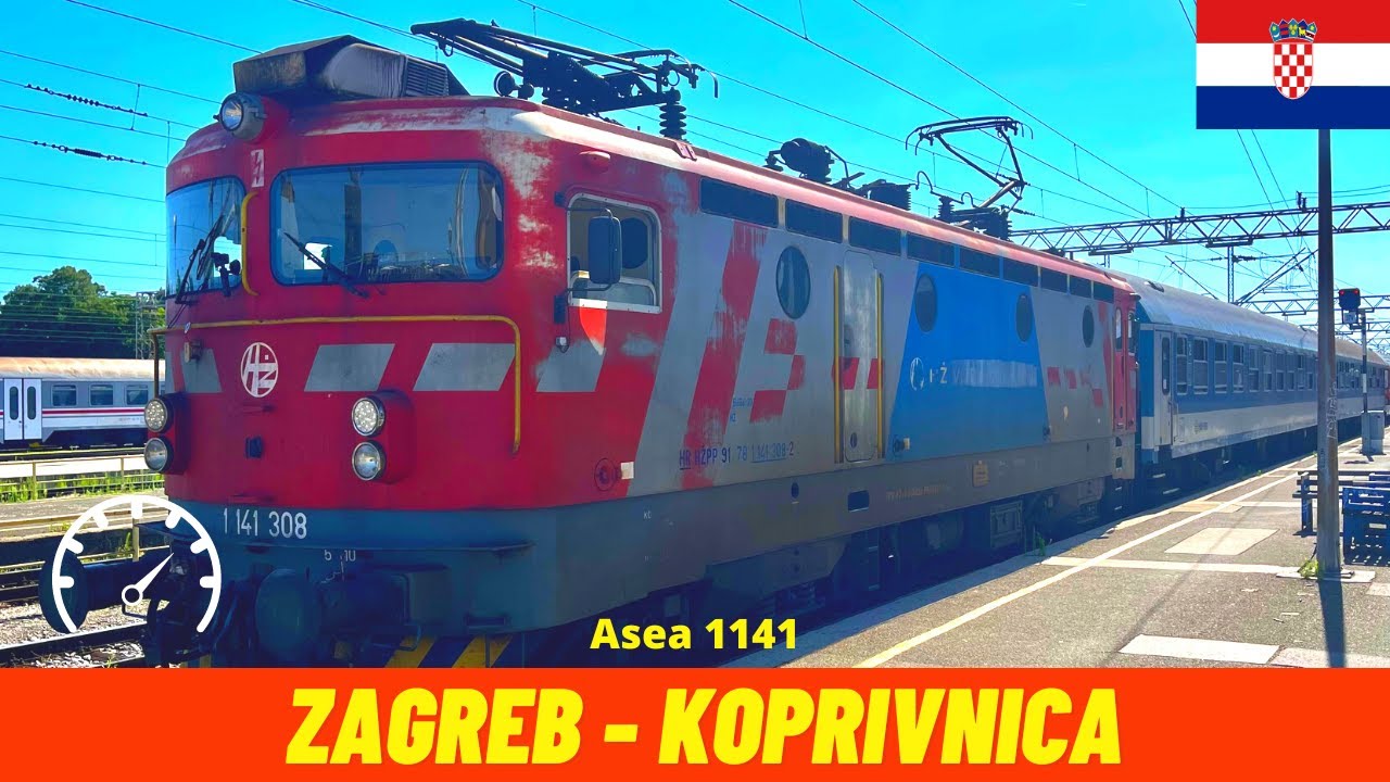 Cab ride Zagreb - Koprivnica (Croatian Railways) - train drivers view in 4K