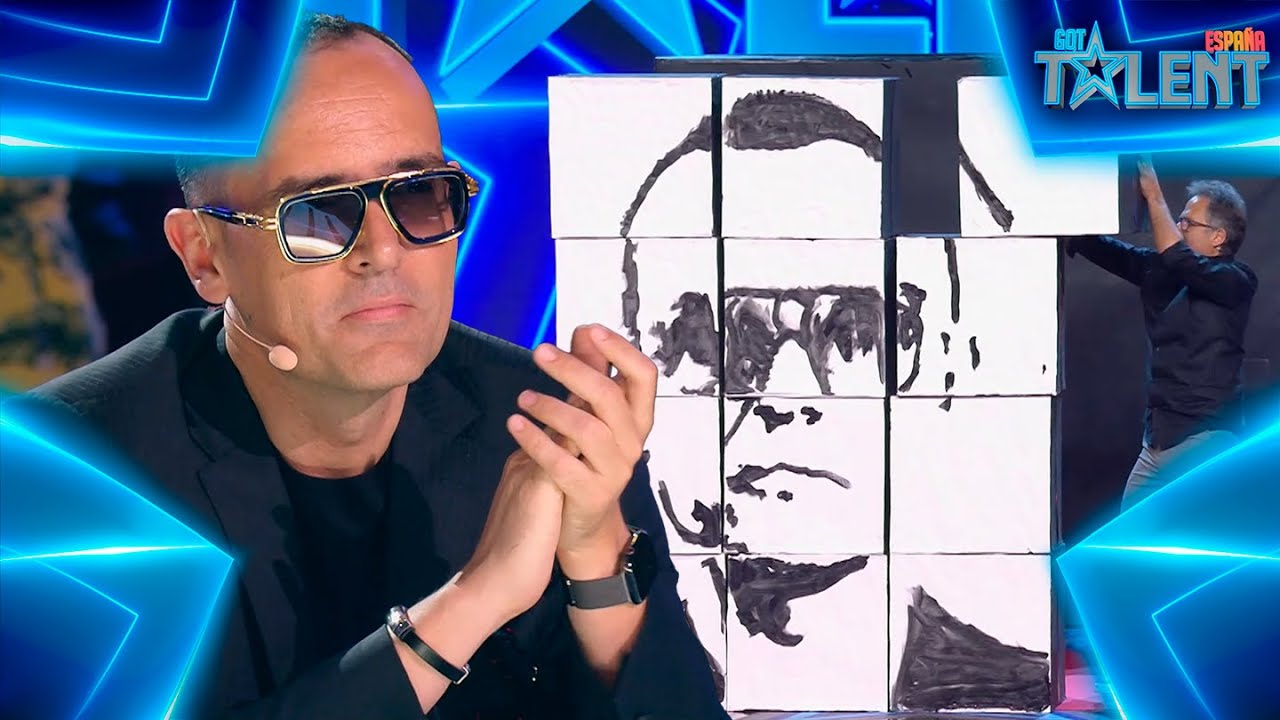 El RETRATO de RISTO MEJIDE con CUBOS DE CART&Oacute;N | Audiciones 7 | Got Talent Espa&ntilde;a 7 (2021)