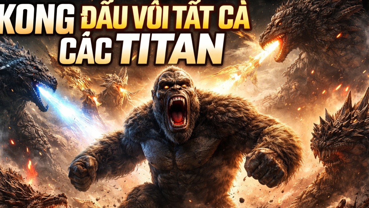 Kong đấu với tất cả các Titan trong Vũ trụ Quái vật 2026 Cảnh chiến đấu Godzilla X Kong
