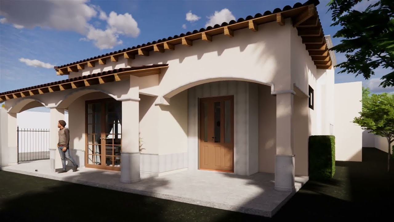 HERMOSA CASA DE UN PISO TECHOS INCLINADOS