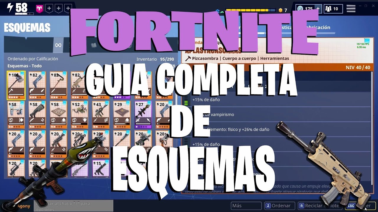 Fortnite: Salvar el mundo - Guia completa de Esquemas - conseguir esquemas legendarios