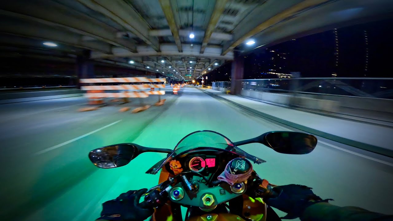 Suzuki GSXR 750 Night Ride - Pure Exhaust Sound