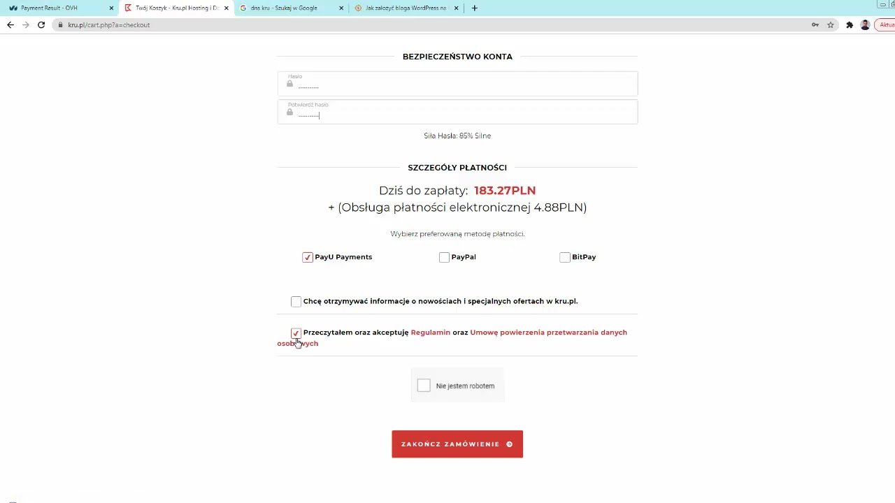Zakładanie bloga WordPress na OVH (domena) i KRU (serwer)?