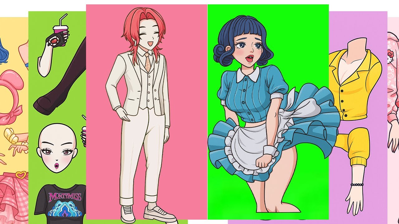 🌈Paper diy🌈 Decorate sticker book Maid HUNTRIX ZOEY and SAJA BOYS