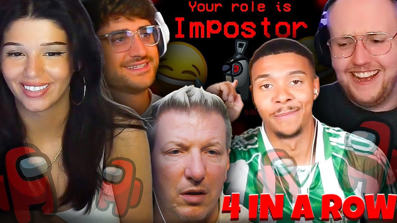 4 IMPOSTER RUNDEN - ALLE GEWONNEN? 👑 AMONG US mit Eli, Zarbex, Willy, Schradin & co. 😂 | ROSEMONDY
