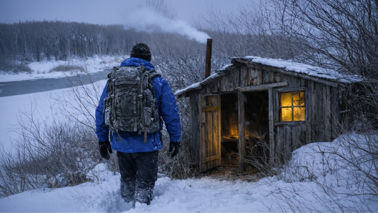 Alone Overnight in an Abandoned Log Cabin | Winter Survival in Deep Snow