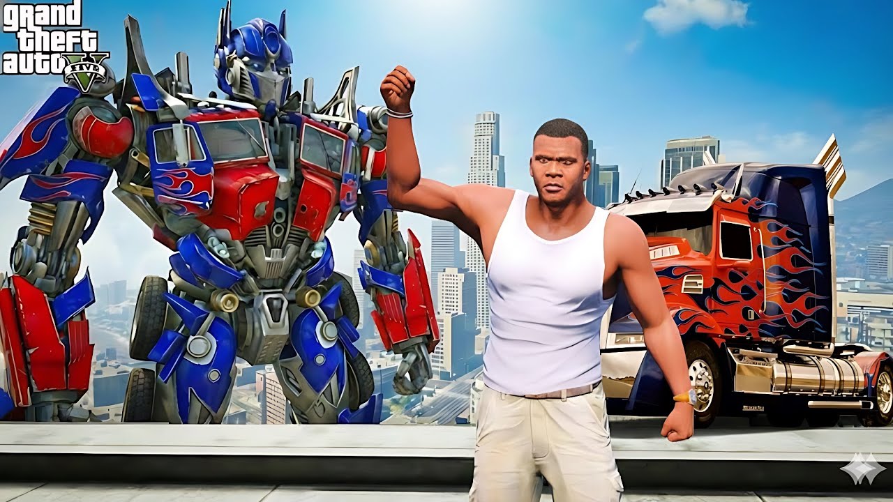 Franklin Meets Optimus Prime For The First Time In GTA 5 ! (GTA 5 Mods)