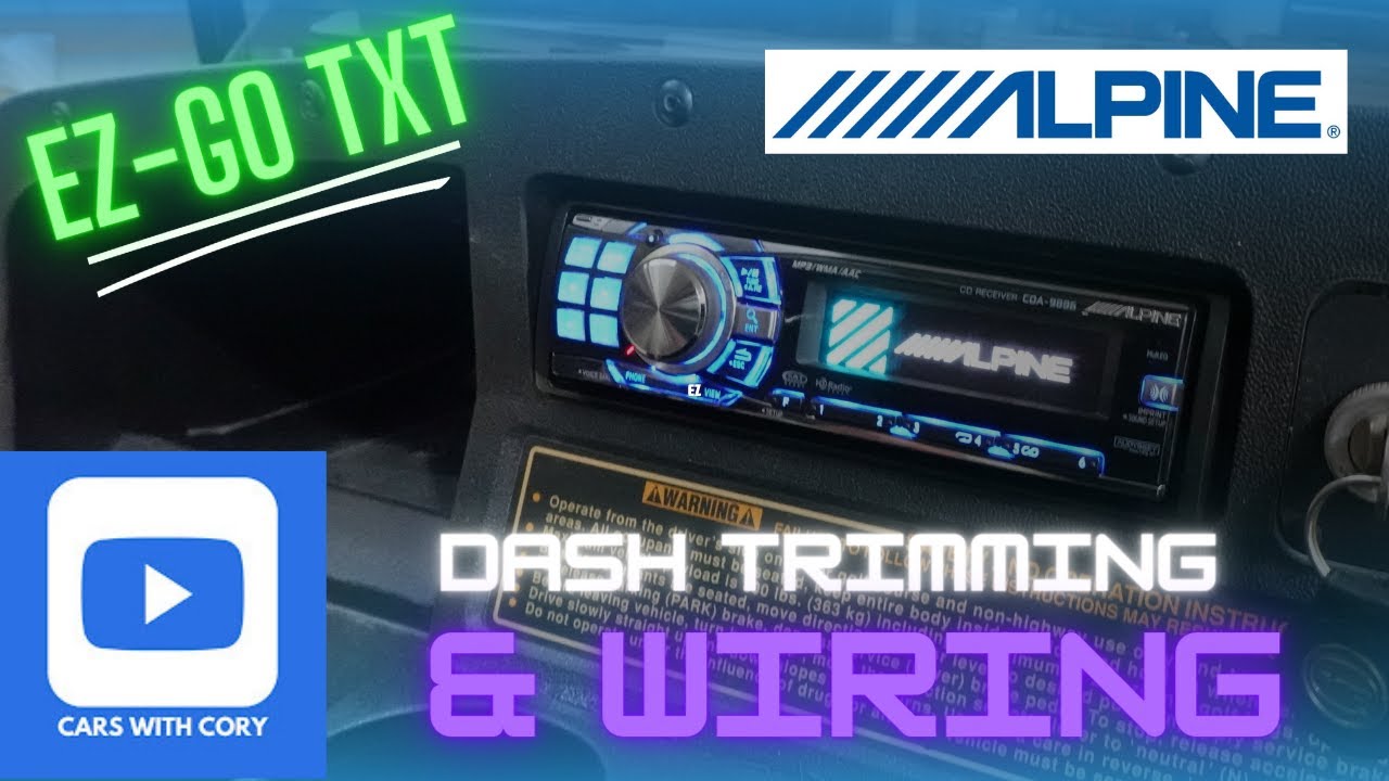 Budget EZ-GO Golf Cart Stereo Install - DIY Wiring, Dash Trimming, and Installation of Alpine Stereo