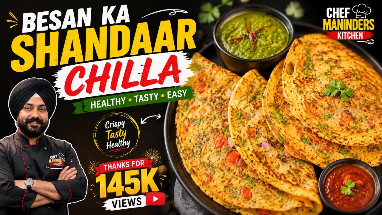 बेसन का शानदार चिल्ला घर पर बनाये || Best food Recipe ||trending food 