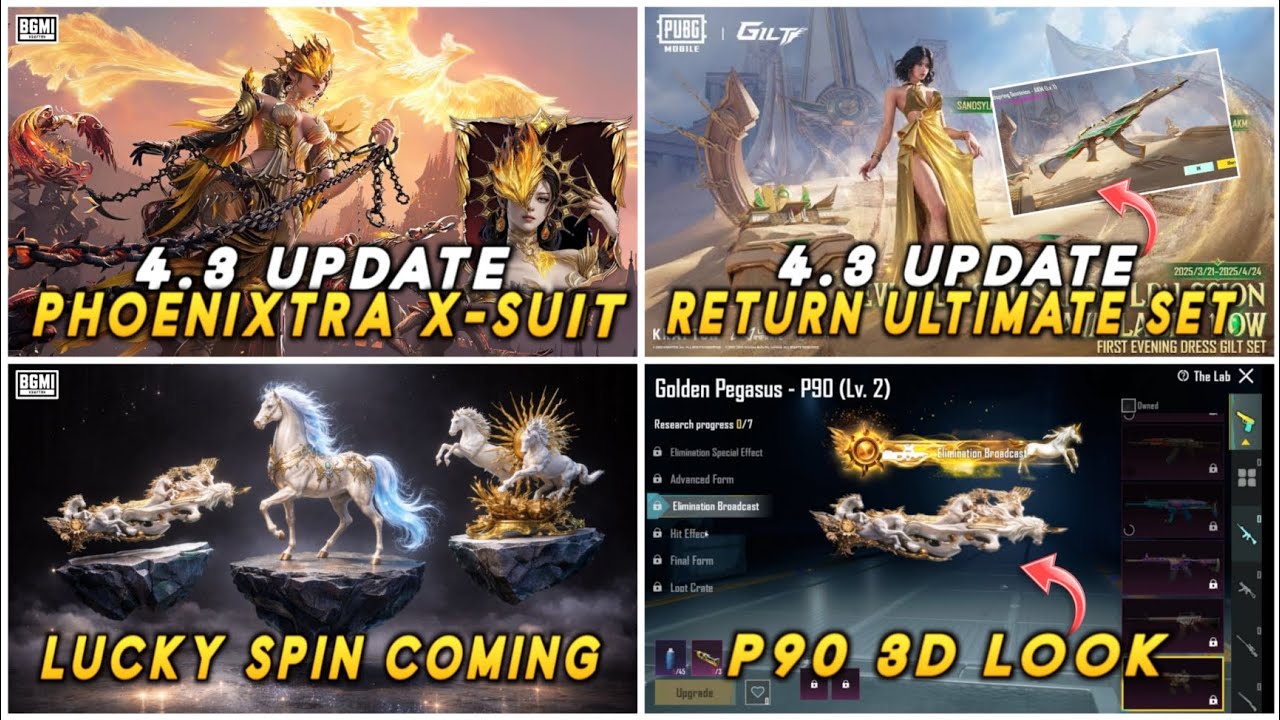 🔴4.3 PHOENIXTRA X-SUIT CONFIRM😱 | 4.3 RETURN ULTIMATE SET | GOLDEN P90 LUCKY SPIN