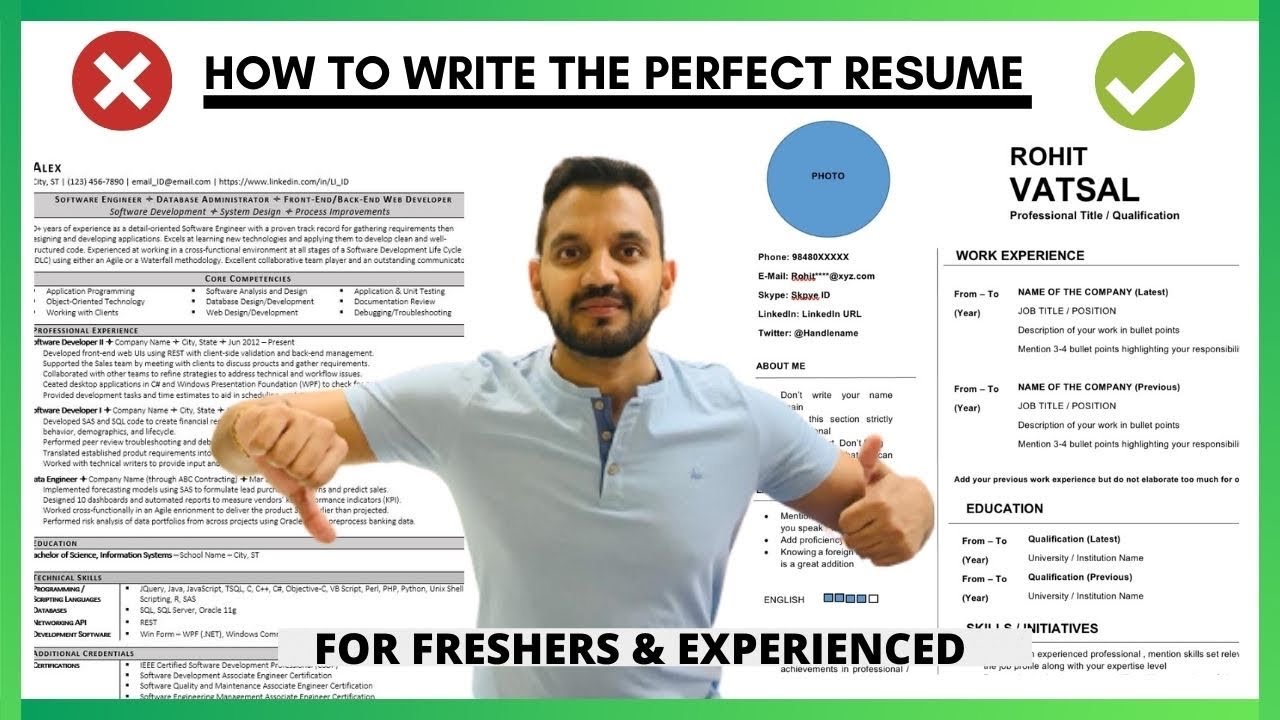 Make the perfect resume | For freshers & experienced | Step by step tutorial with free format