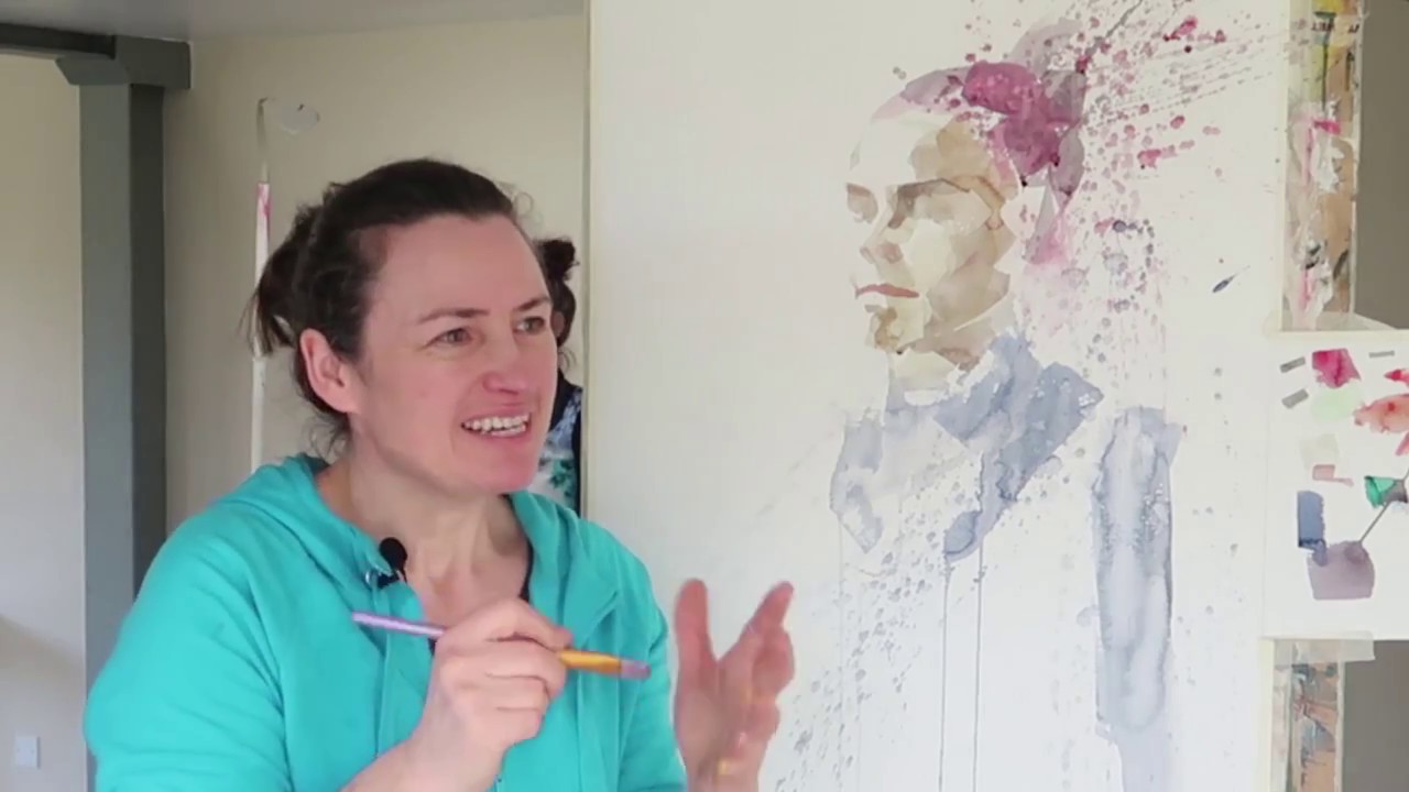 Building shapes in the watercolour portrait  -  Sall - Part 2