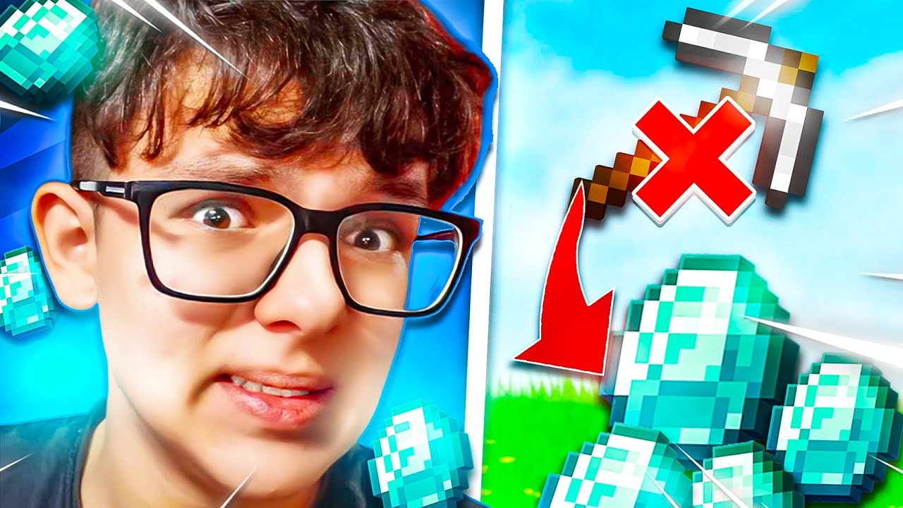 GYÉMÁNT CSÁKÁNY NÉLKÜL KIHÍVÁS A MINECRAFTBAN!