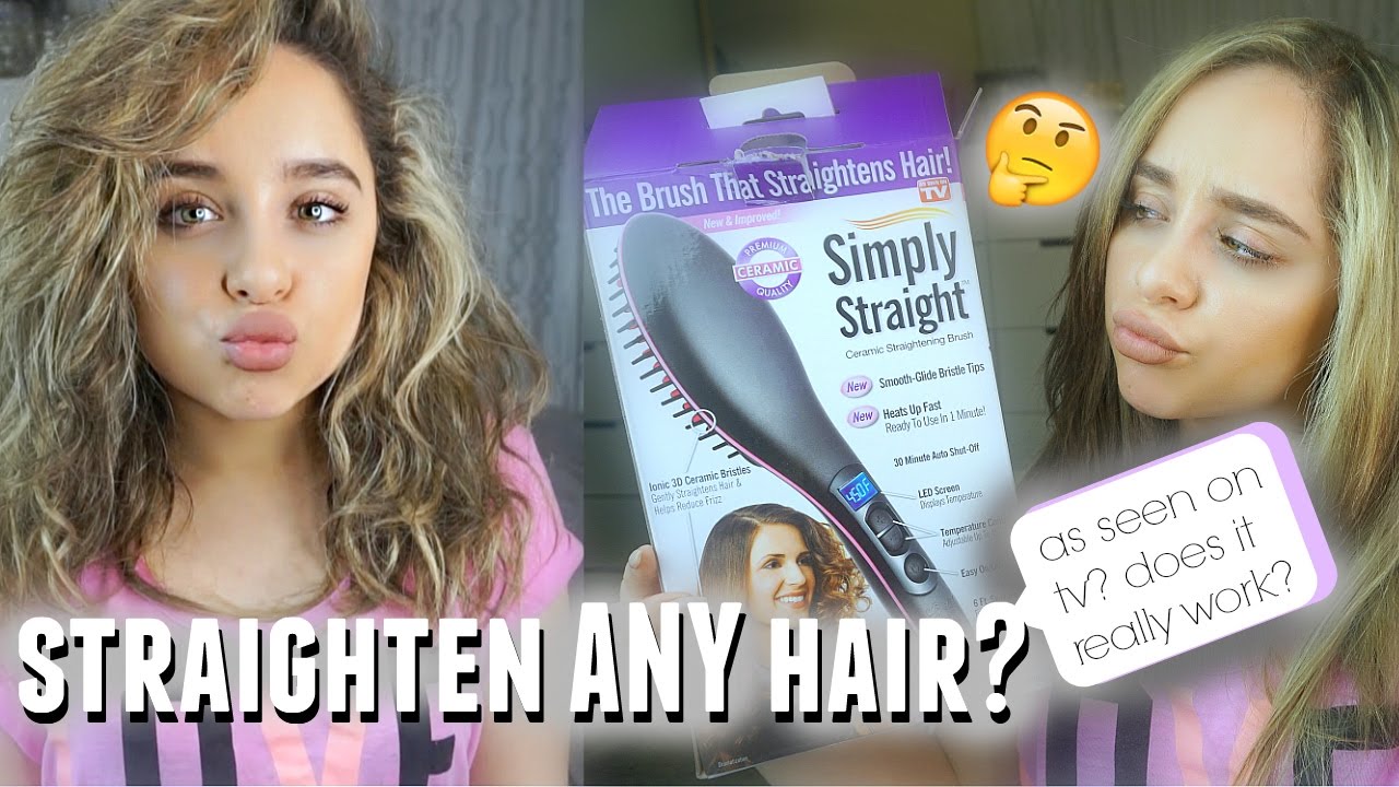 BRUSH HAIR STRAIGHTENER!? // SIMPLY STRAIGHT BRUSH AS SEEN ON TV FIRST IMPRESSIONS