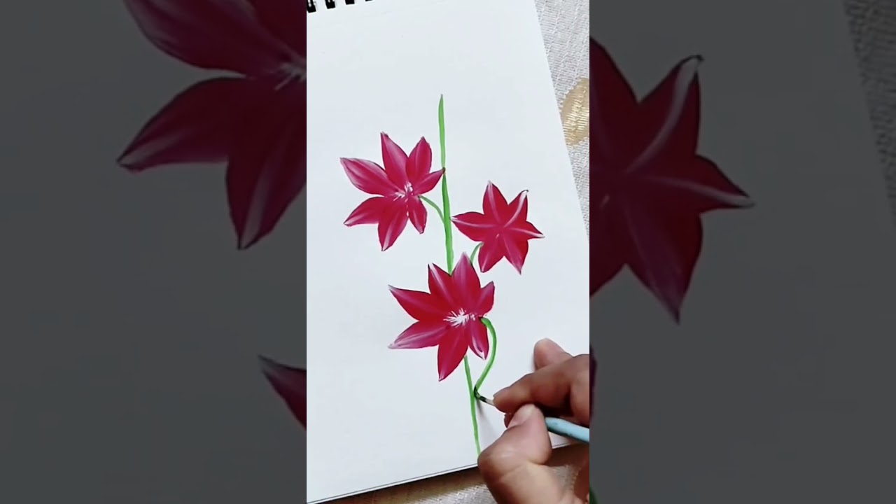Amazing flower painting in acrylic paint 🎨😍 #art #painting #flowerpainting #acrylicscenery 