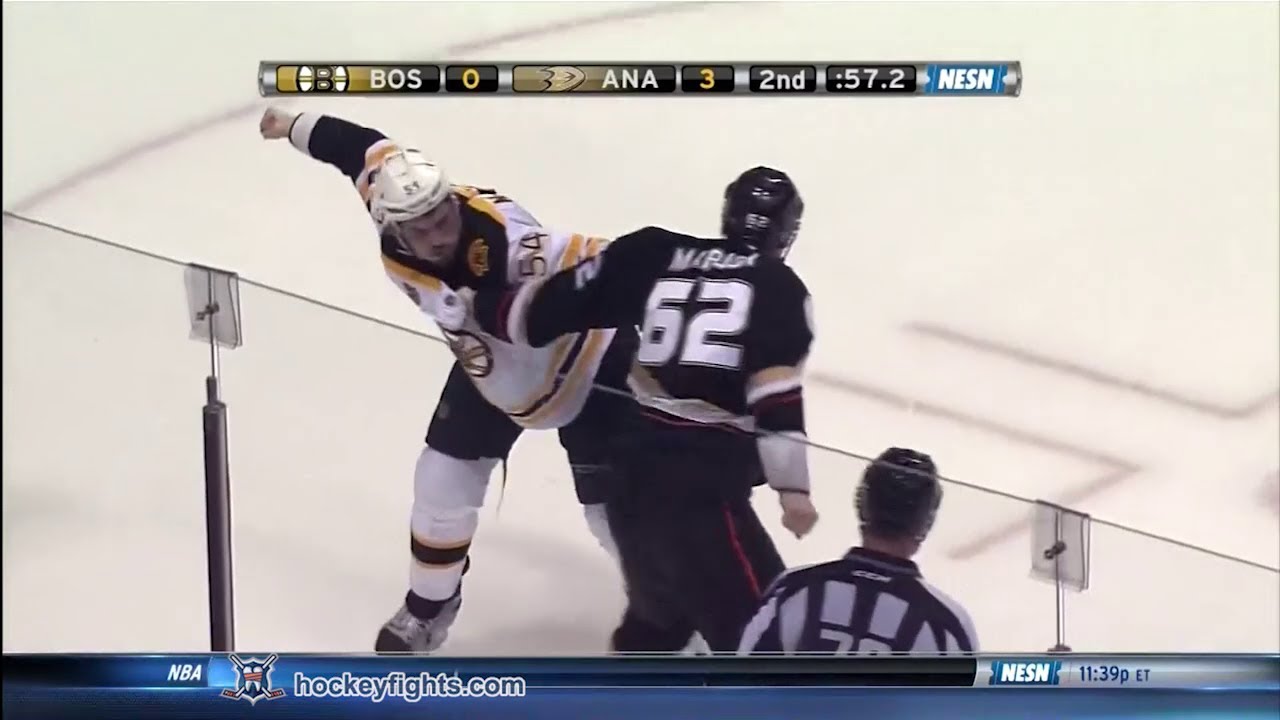 Adam McQuaid vs Patrick Maroon Jan 7, 2014