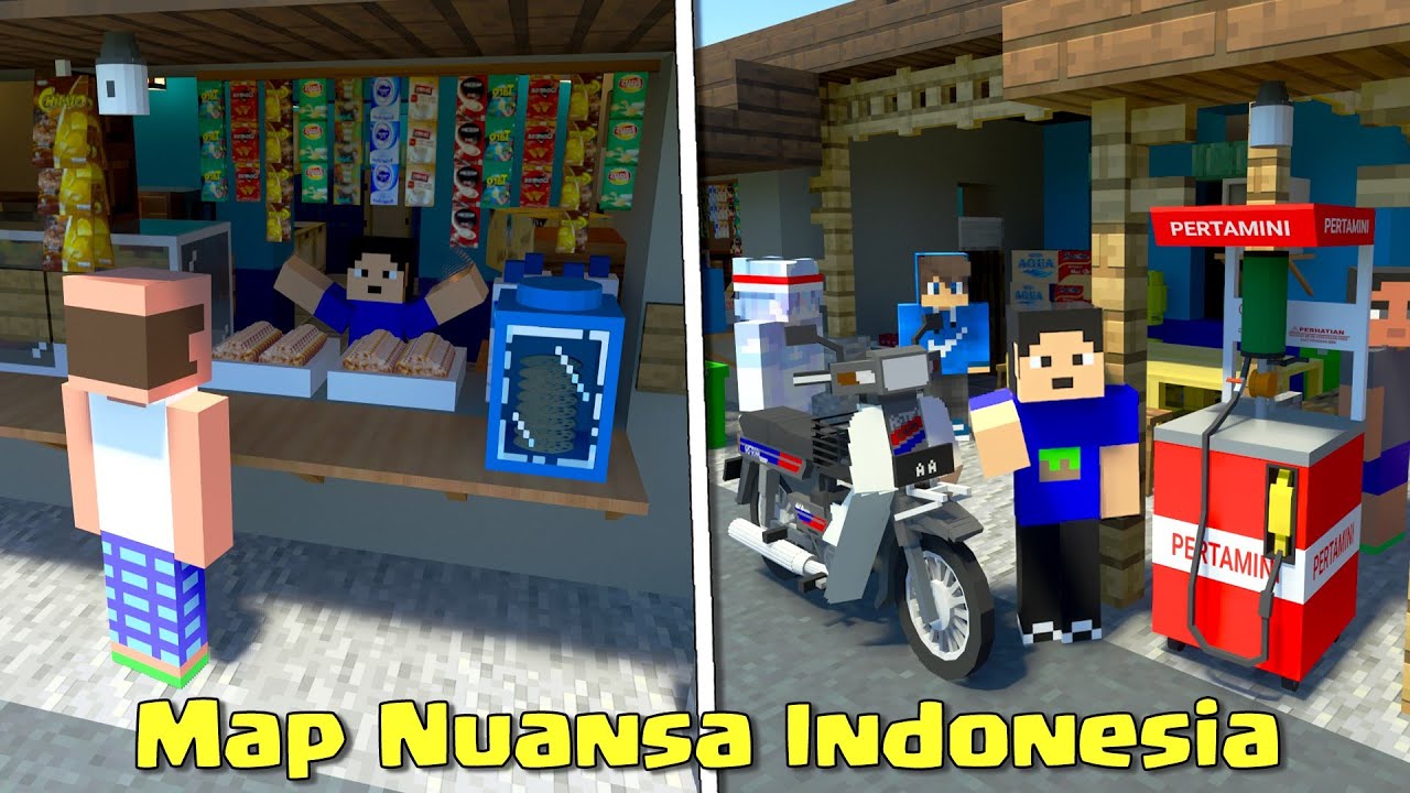 Map Nuansa Indonesia Ramai Banyak Interaksi Warga di MCPE