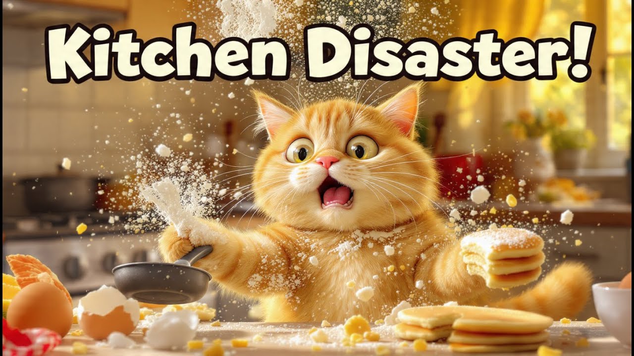Lazy Cat’s Funny Kitchen Disaster! 🍳😂 | Cute & Cozy Cooking Chaos