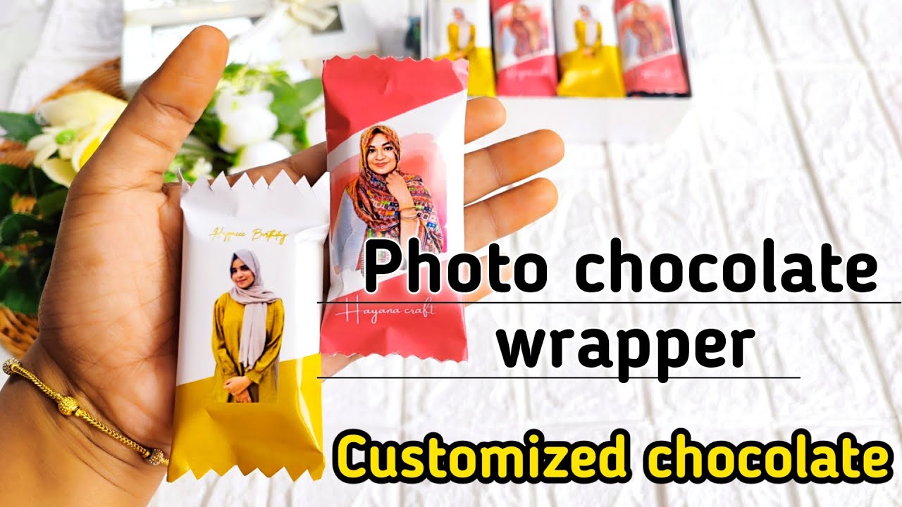 Personalized printed Photo chocolate wrapper | Customized  chocolate cover editing |sticker wrapping