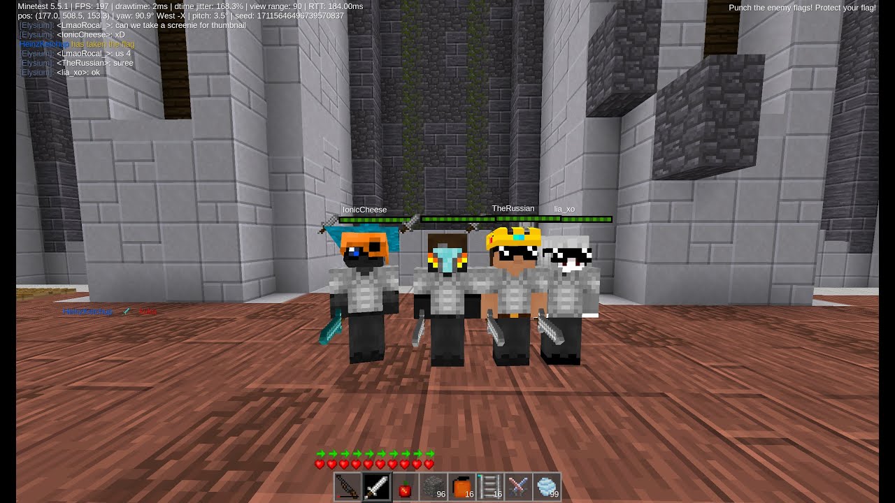 Minetest JMA CTF Elysium - 1v1 with lia_xo