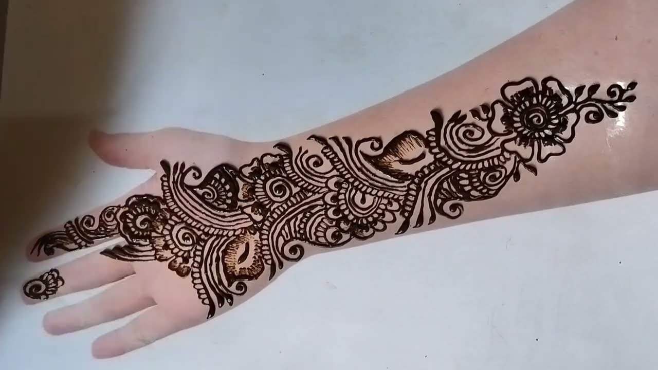 🌿 Latest Arabic Mehndi Design | Full Hand Step by Step | Long Video #viralvideo #viral 