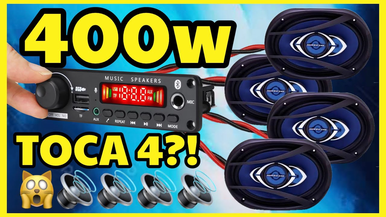 Placa Bluetooth Amplificada de 400w Tocando 4 Alto Falantes 6x9