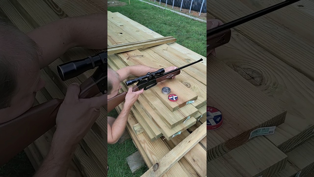 Daisy Powerline 880 BB/Pellet gun shooting an Aspirin.