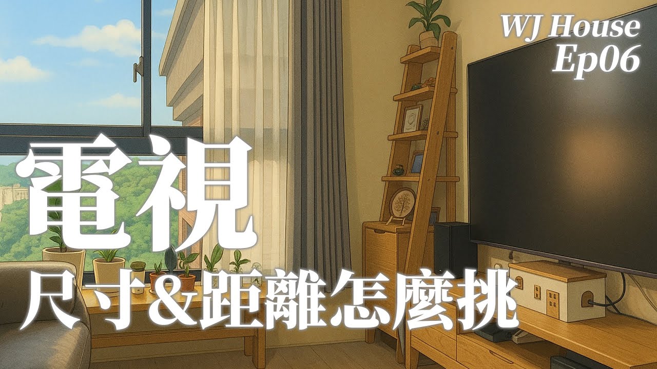 【W】電視到底要買多大？小宅選電視的尺寸距離個人經驗分享，高度其實也很重要？越大越好派就不用點進來囉！｜新家日記ep06