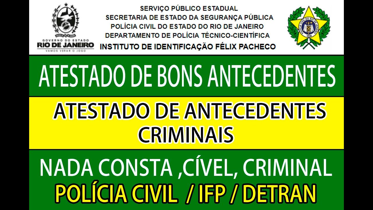 CERTIDÃO NEGATIVA CRIMINAL / NADA CONSTA / ATEST. BONS ANTECEDENTES / CERTIDÃO DE INTEIRO TEOR(CIT)