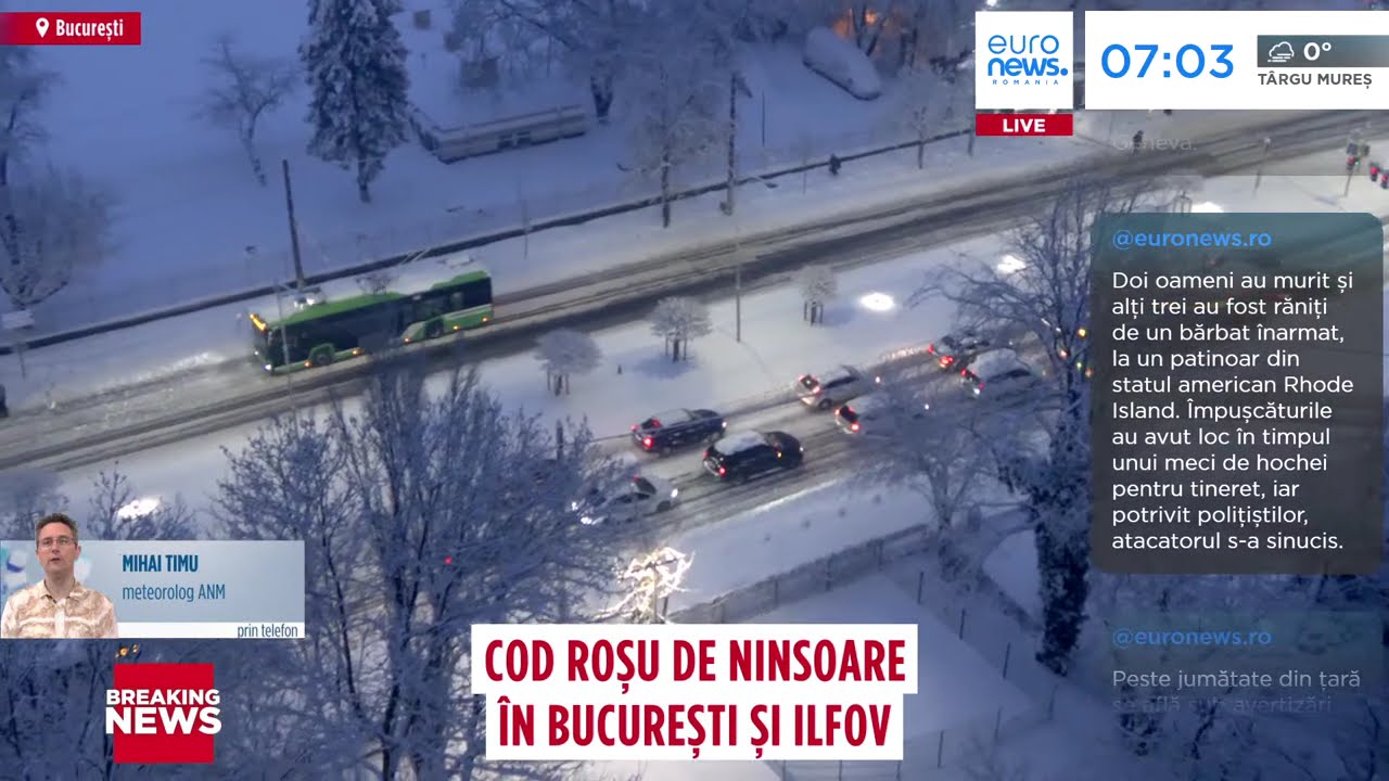 Cod roșu de ninsoare în București: Strat de zăpadă de 50 de cm și mesaj RO-ALERT pentru populație