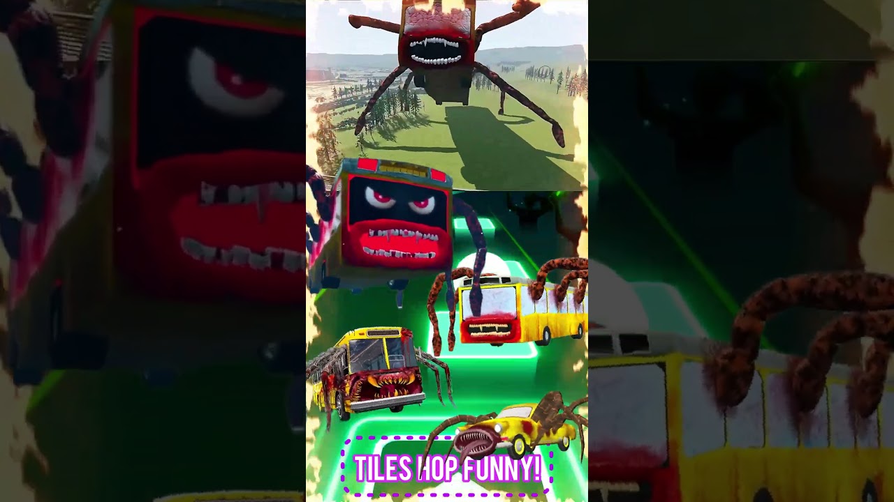 Bus Eater vs Bus Eater Exe vs Bus Monster Exe vs Car Eater x Coffin dance | Tiles Hop #shorts