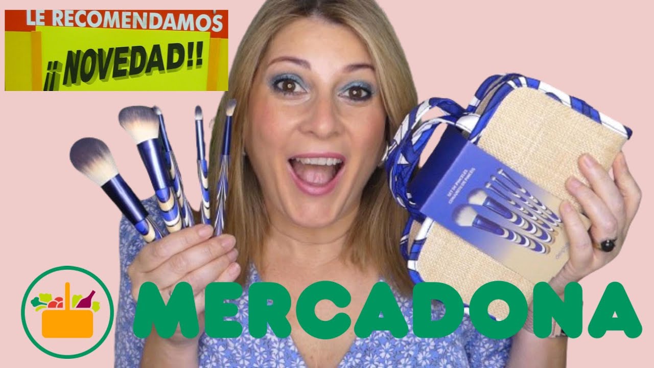 🔥Nuevas BROCHAS 🖌️ de MERCADONA + maquillaje completo en azul 💙🩵