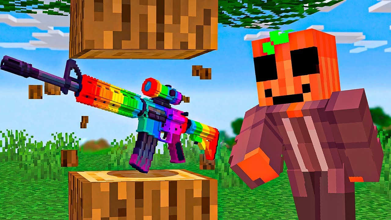 Minecraft PERO los Bloques dan ARMAS ALEATORIAS