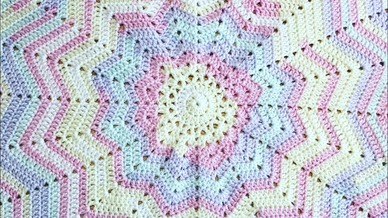 EASY CROCHET - 12 Point Star Baby Blanket  / Security Blanket