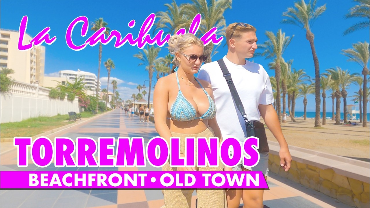 Torremolinos beachfront walk | Summer 2024 Benalmádena to La Carihuela | Costa del Sol virtual tour