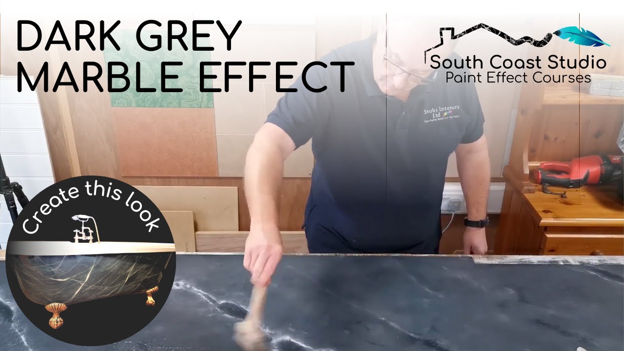 Dark Grey Marble Paint Technique