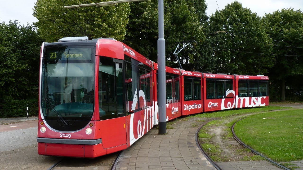2049, Qmusic, Alstom Citadis RET tram lijn 23, vertrekt van  beginpunt Beverwaard, 3 SEPT 2013