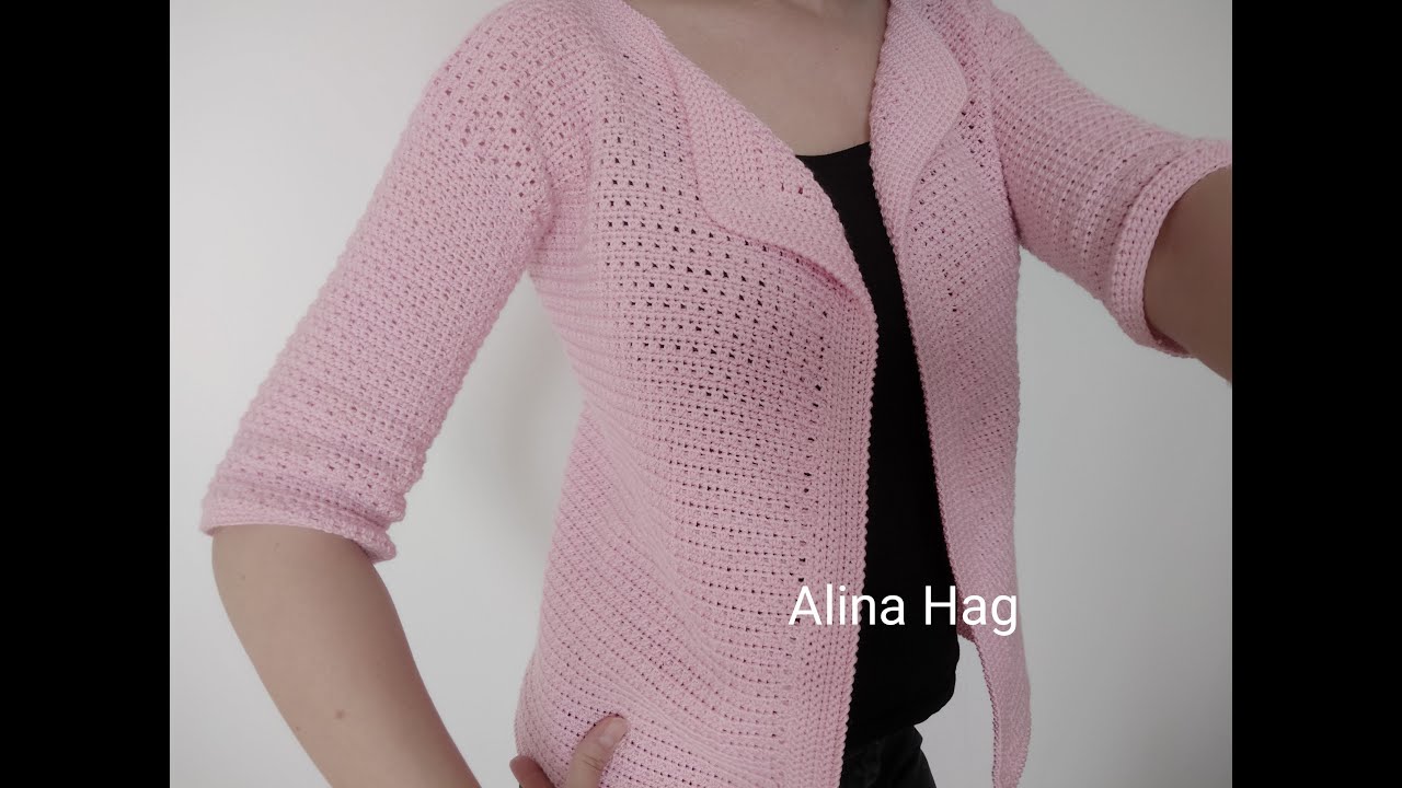 jacheta de vara Rafinament /beautiful jacket/ gilet au crochet/ стильный жакет крючком