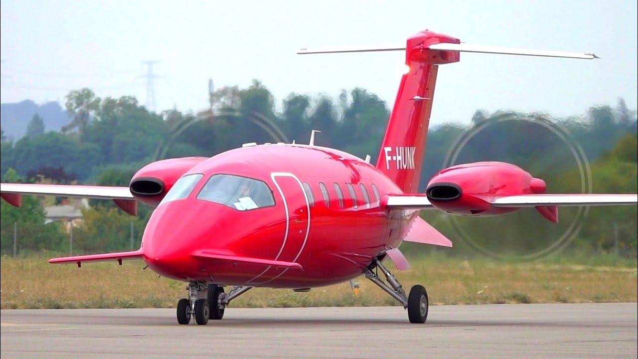 ✈ Unique Design ✈ Piaggio P180 Avanti II | F-HUNK | Landing, Startup and Takeoff at Nancy Airport