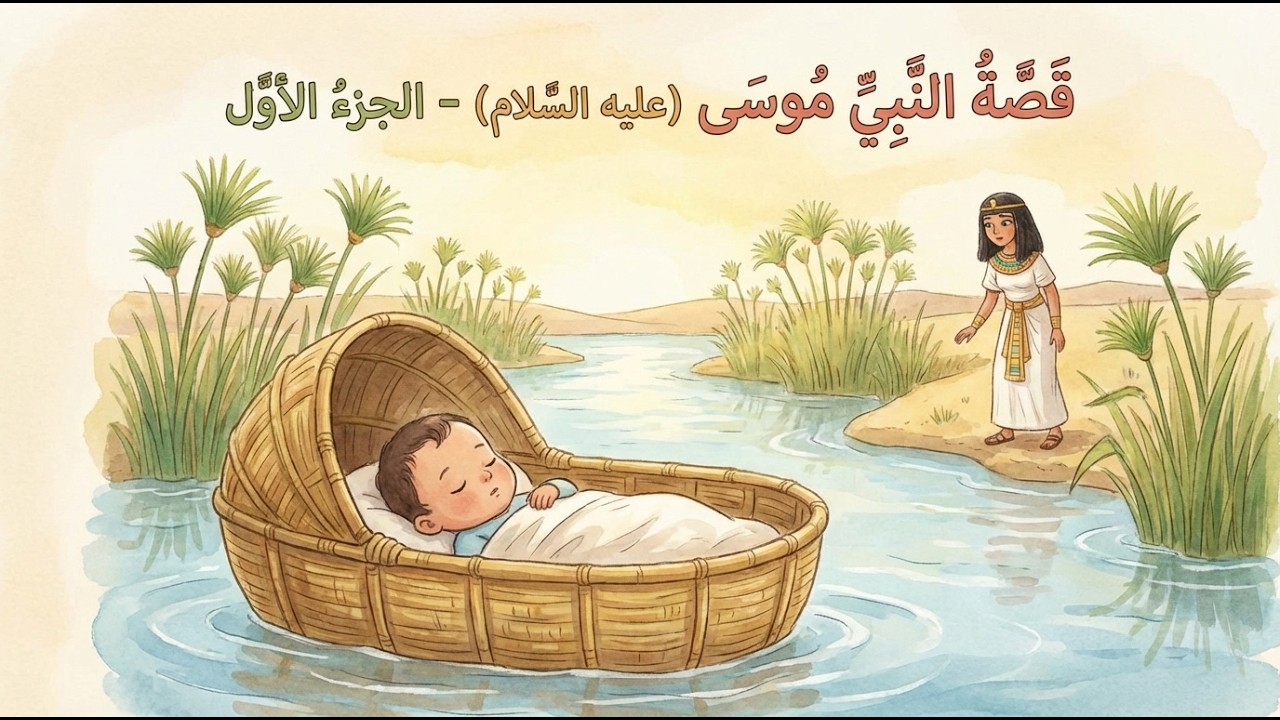 قصة سيدنا موسى من القصر إلى مدين للأطفال (ج1) 👶🌊 | قصص الأنبياء في رمضان مع kjkids