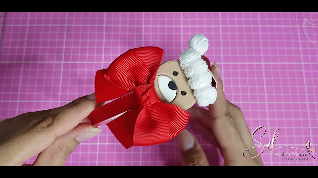TIARA NATALINA / LAÇO NATALINO /  DIY / Ribbon bow / #laço #lacinhos #laçofacil