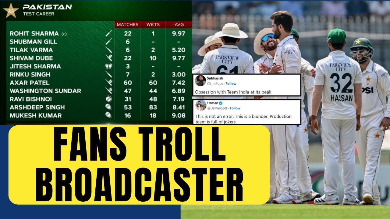Blooper from broadcaster goes viral, Ind Playing XI showed during Bangladesh vs Pakistan Test match